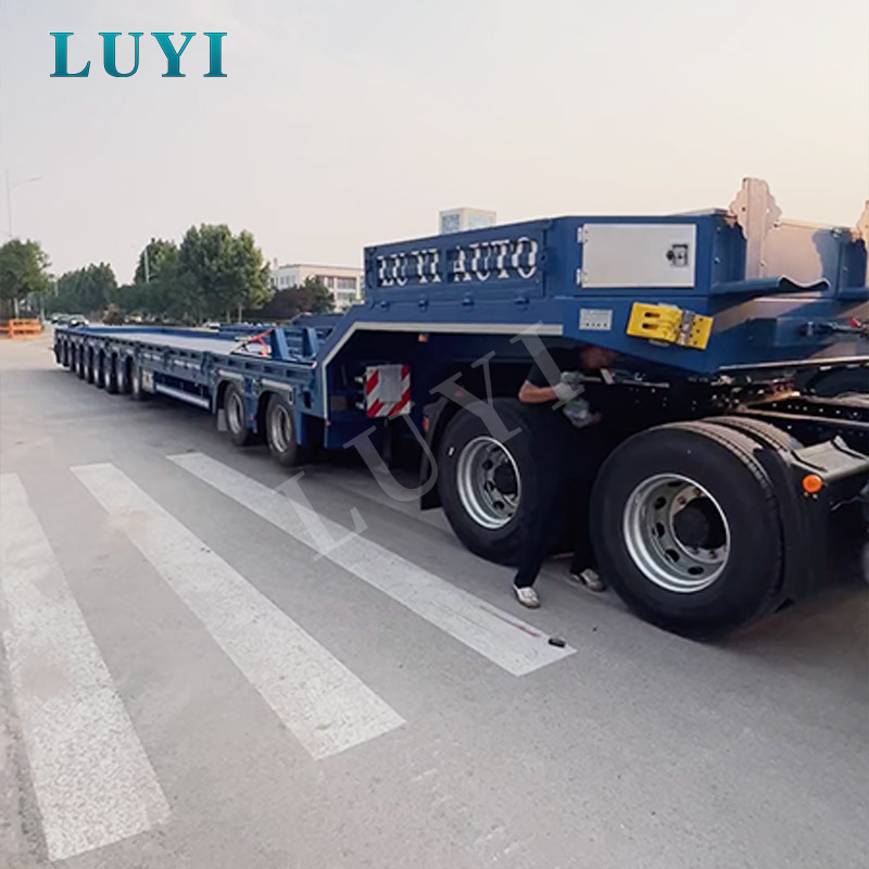 10-Axle 100-Ton Extendable Lowbed Semi-Trailer for Oversized Machinery Transport