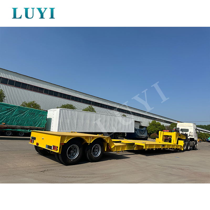 2 Axle Heavy Duty Lowbed Semi Trailer for Heavy Machinery and Oversized Cargo Transport