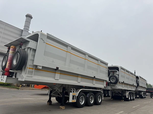 10 Sets of Three  axis Rear  tipping Dump Semi  trailers Successfully Delivered to Algerian Customers by LuYi Factory