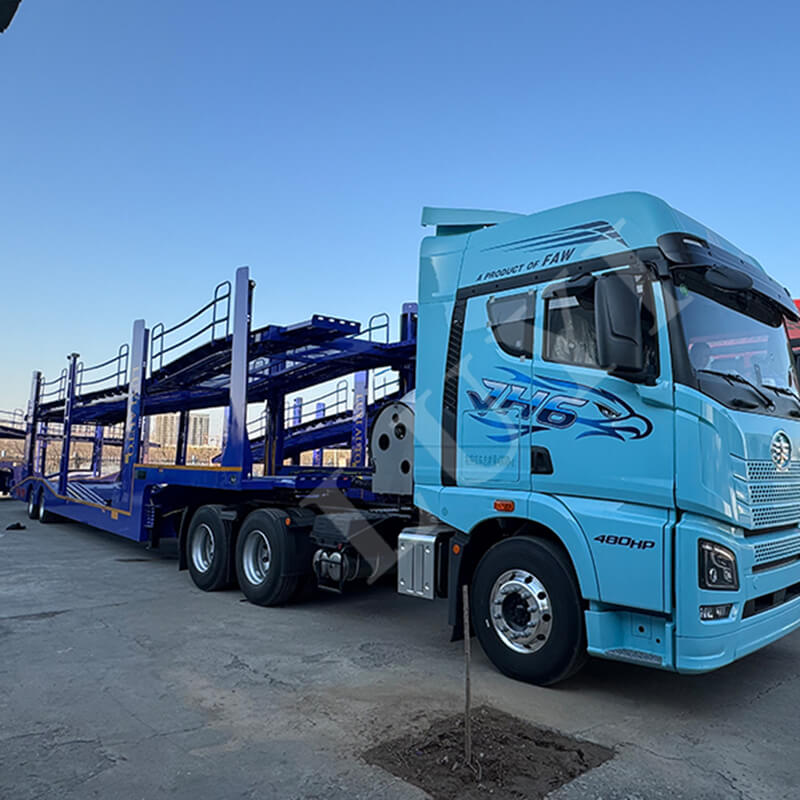 Precisely meeting logistics needs! Luyi 8-vehicle carrier semi-trailer delivered to Mozambique