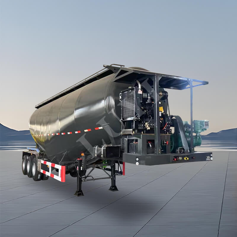 3-Axle 35-Cubic-Meter Carbon Steel Thickened Bulk Cement Tank Semi-Trailer