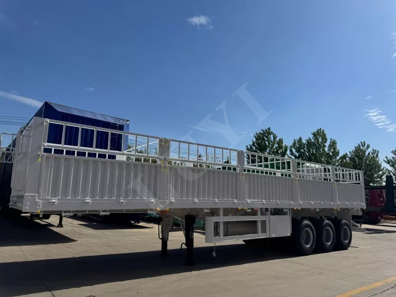 3-Axle Blue Semi-Trailer