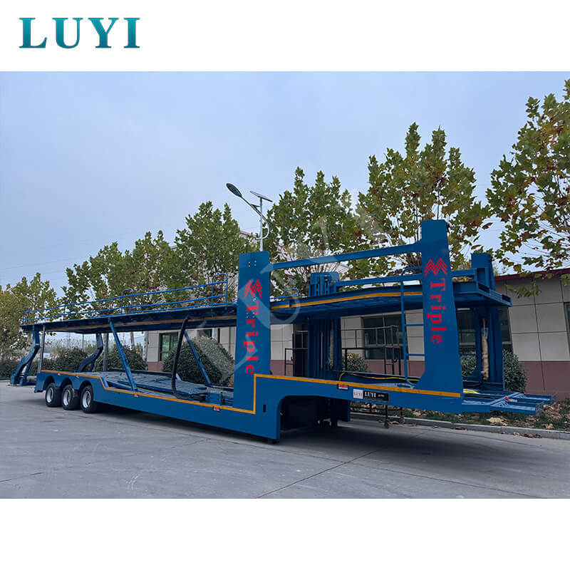 3-axle car transport semi-trailer, 17-meter container trailer