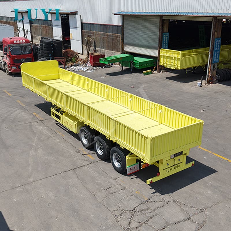 3 Axle Open Side Wall Semi Trailer for 60 Ton Container, Bulk Cargo and General Freight Transport