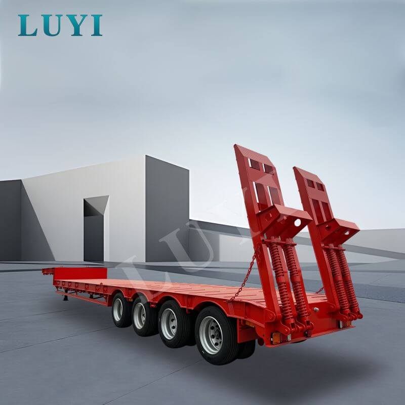 4-Axle 60-Ton Gooseneck Low-Bed Semi-Trailer