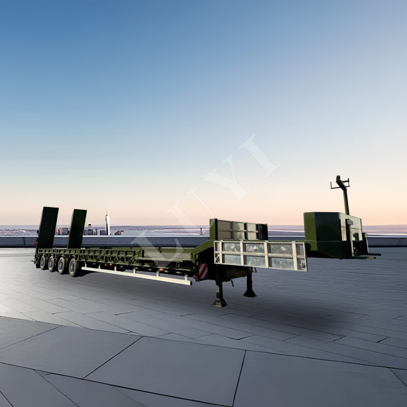 4-axle 60-ton gooseneck lowboy semi-trailer