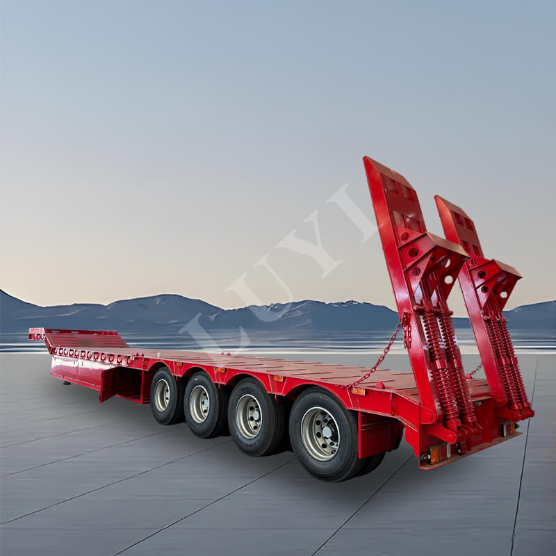 4-Axle 60-Ton Low-Bed Semi-Trailer For Transporting Containerized Goods, Equipment, Machinery/Hydraulic Ladders