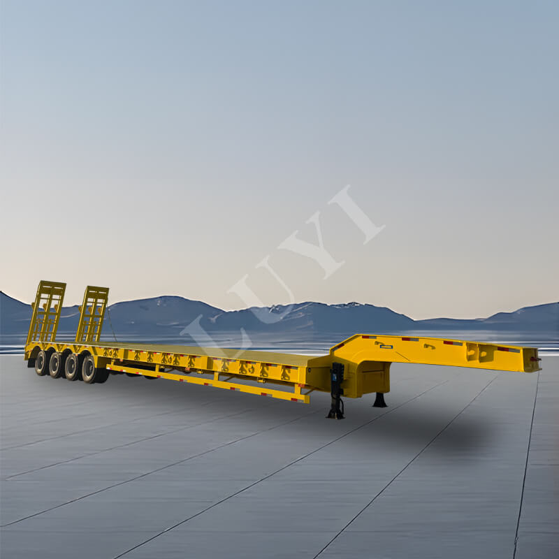 4-Axle 80-Ton Customized Gooseneck Lowboy Trailer