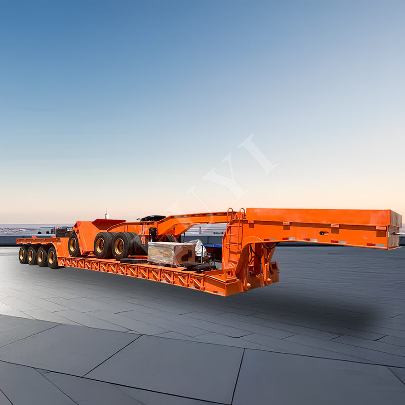 4-axle 80-ton Detachable Gooseneck Low-bed Semi-trailer