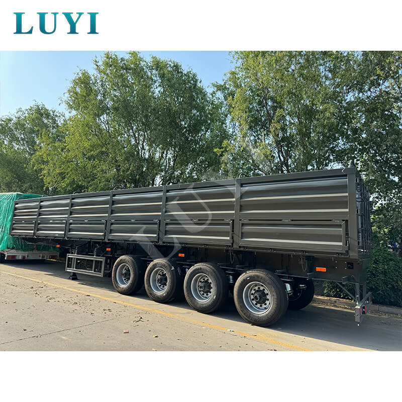 4-axle full airbag side-tipping semi-trailer