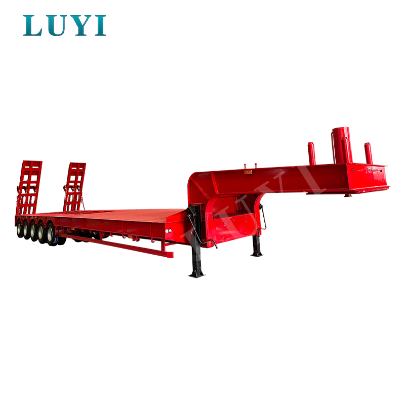 5 Axle Gooseneck Hydraulic Low Profile Flatbed Semi Trailer