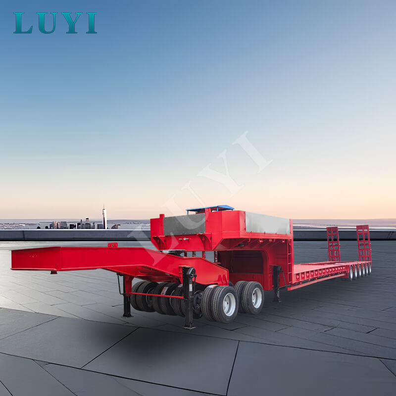 6-axle retractable 100-ton gooseneck lowboy semi-trailer