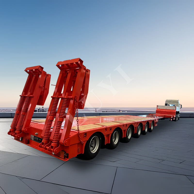 6-Axle Trailer, 80-Ton, 100-Ton, 120-Ton Gooseneck, Retractable Low-Bed Trailer