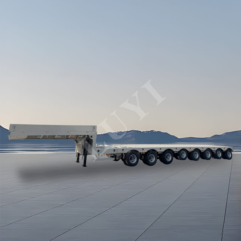 8-axle 17-meter 80-ton retractable low-bed semi-trailer with air suspension