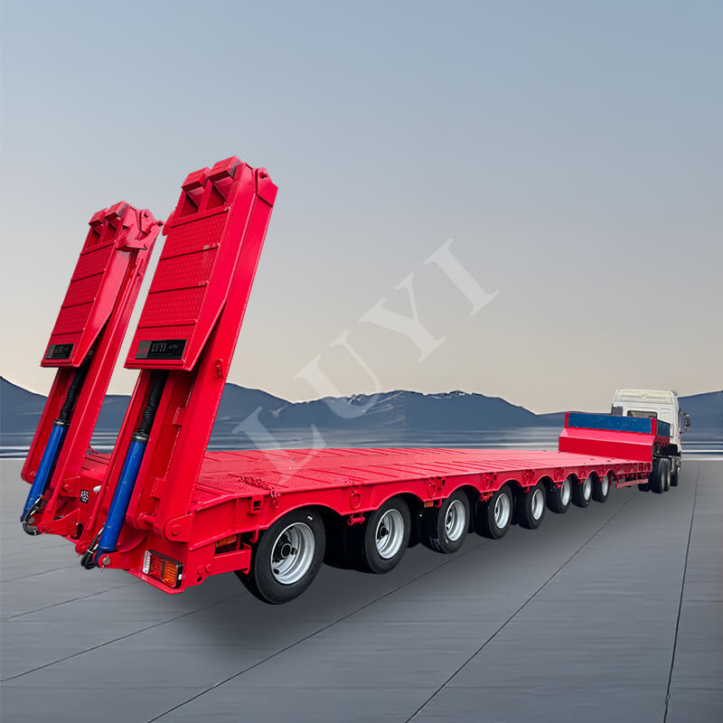 8-axle gooseneck hydraulic ladder low-bed semi-trailer