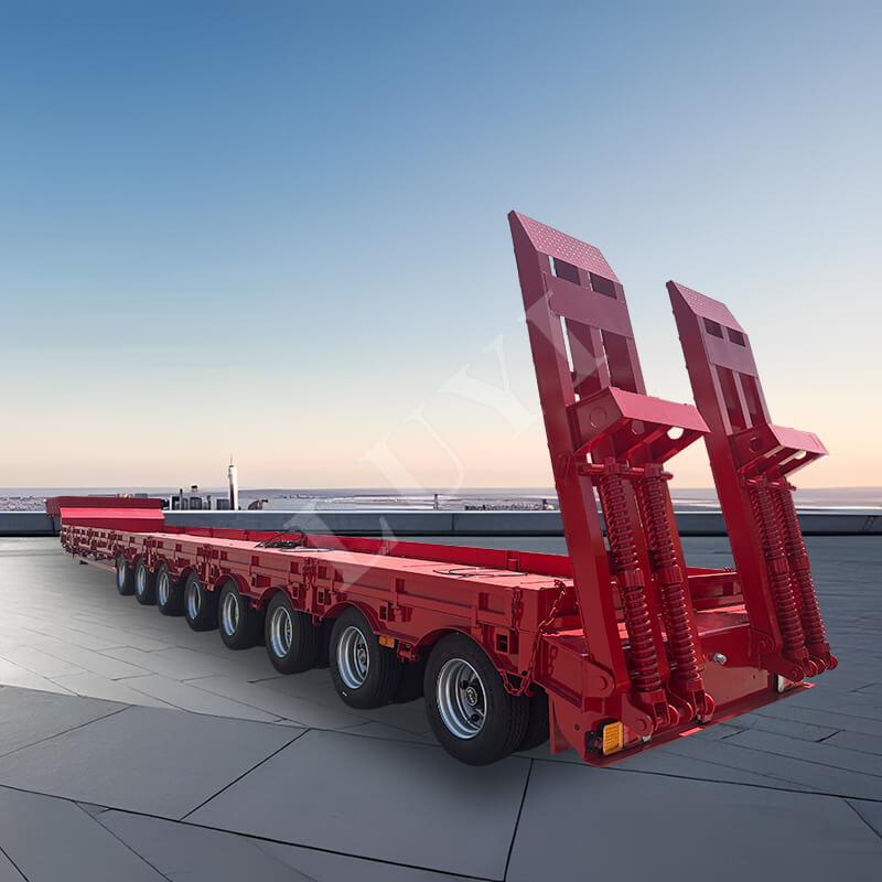 8-axle Telescopic Gooseneck Low-bed Semi-trailer
