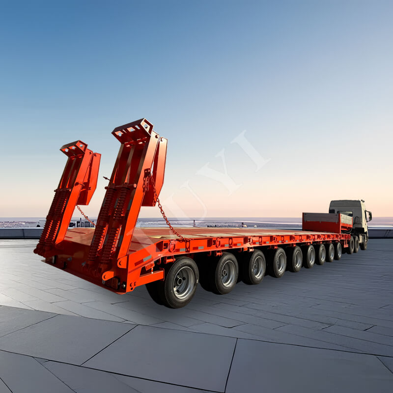 9 Axle 100 Ton Gooseneck Low Bed Semi Trailer