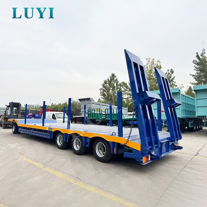Brand new 3 Axle 60/70/80 Tons Lowbed Truck Semi Trailer For Sale