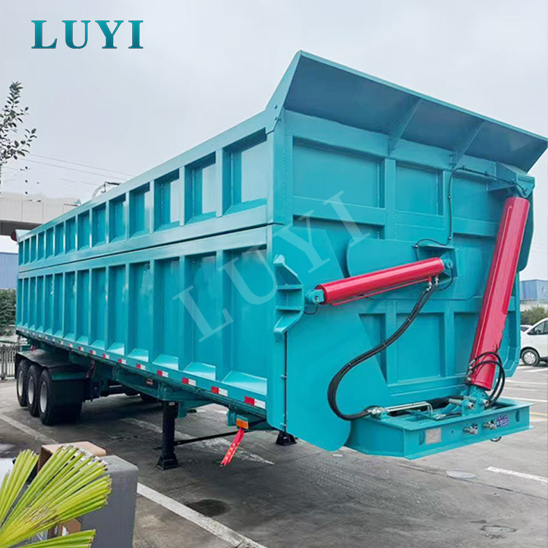 For sale 3-axle 60-ton Blue Side-tipping Dump Semi-trailer