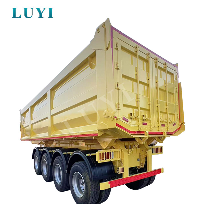 Four-axle Rear-tipping Semi-trailer With A Transport Capacity Of 60-80 Tons