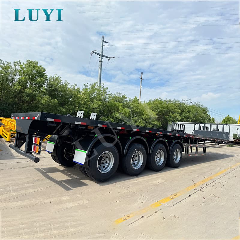 Heavy Duty 4 Axle 80T Flatbed Semi Trailer