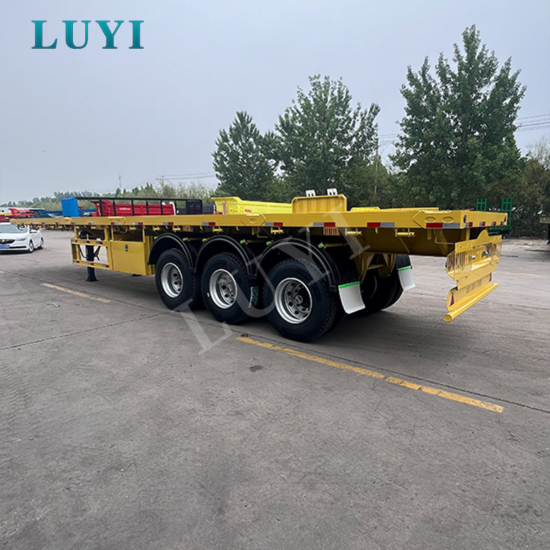 Heavy Duty 4 Axle 80T Flatbed Semi Trailer for Container, Machinery and Heavy Cargo Transport