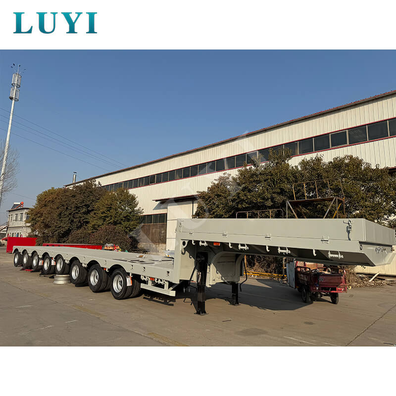 High quality  8-axle 17-meter 80-ton retractable low-bed semi-trailer with air suspension