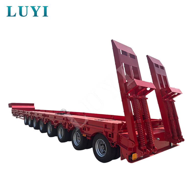 LUYI 8-axle 60-100 Ton Telescopic Gooseneck Low-bed Semi-trailer