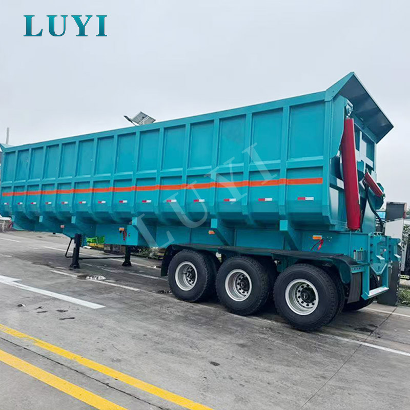 New 3-axle 60-ton Blue Side-tipping Dump Semi-trailer New 3-axle 60-ton Blue Side-tipping Dump Semi-trailer