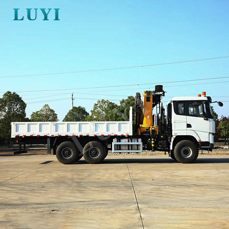 Shacman 4-axle Steering Knuckle Boom Crane Truck 25 Tons CE Construction Certificati