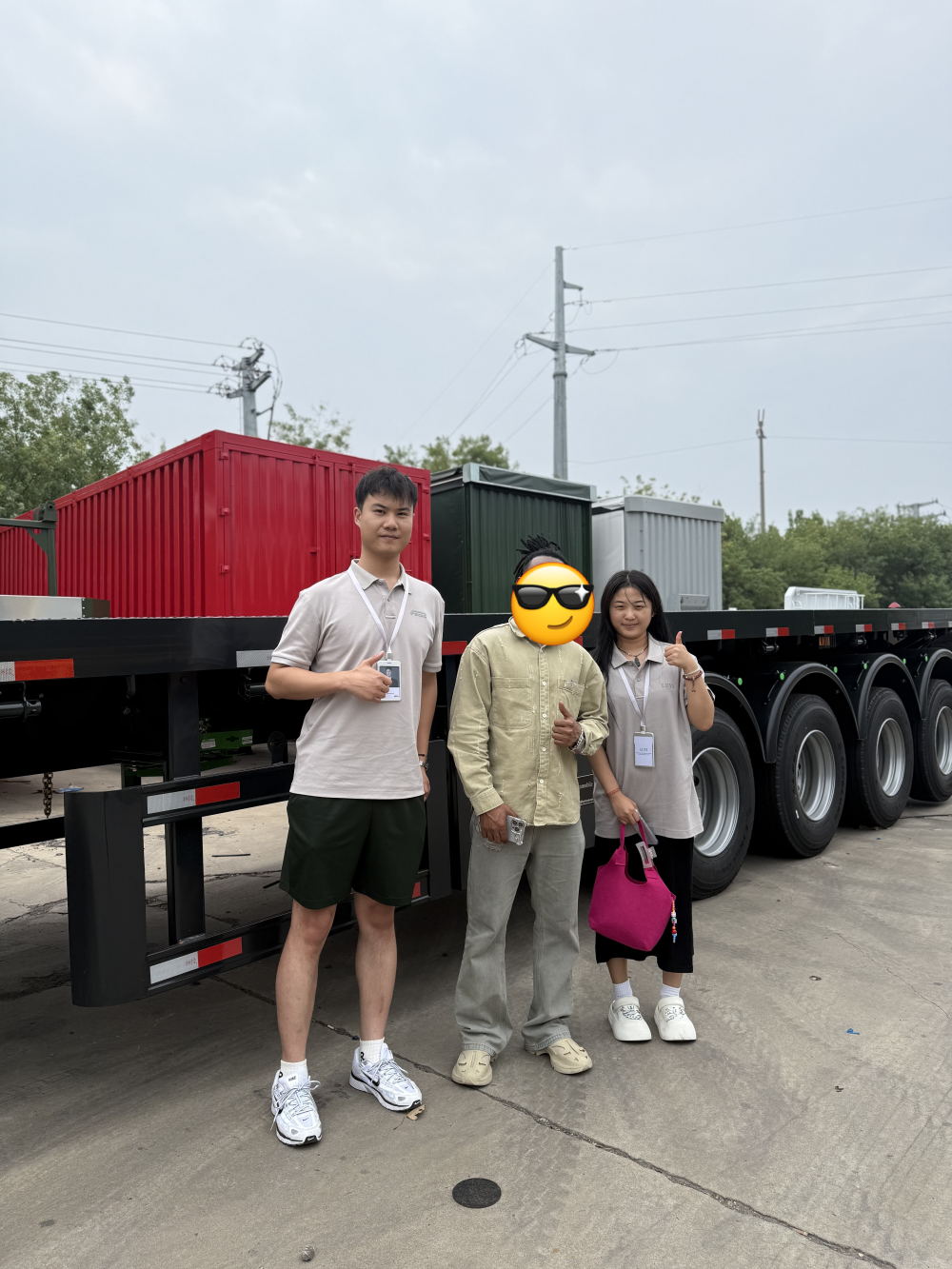 Swaziland Logistics Customer Visits Luyi Auto and Orders 3 Custom Black Flatbed Trailers for Rough-Road Cargo Transport