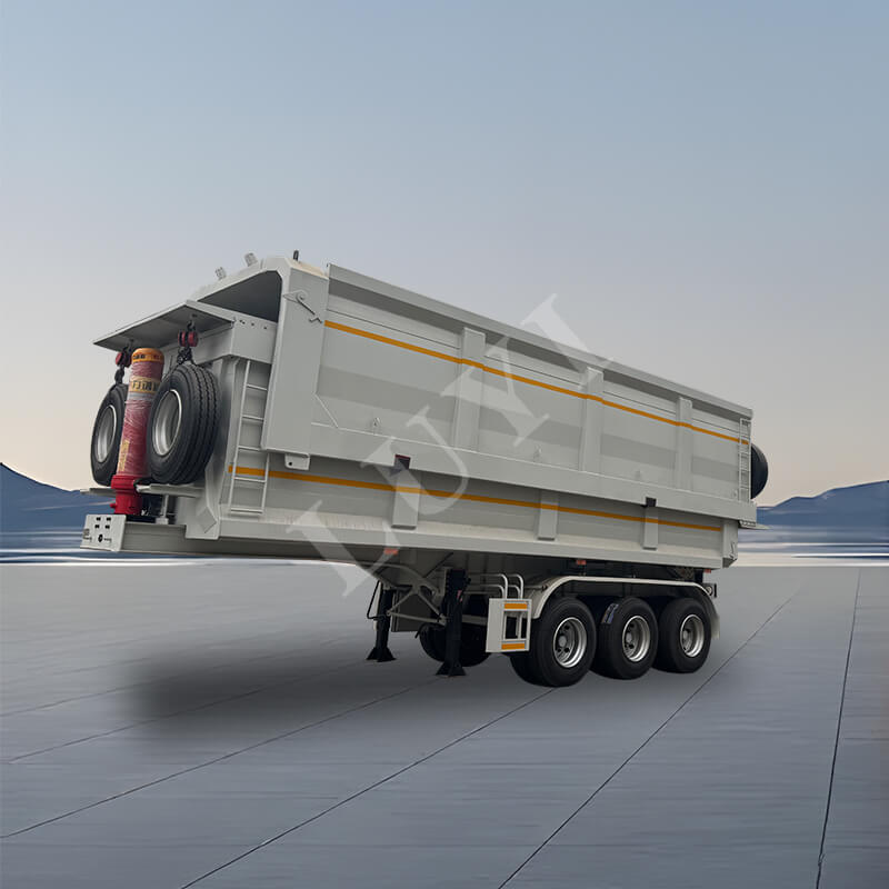 Three-axle 60-80 Ton Rear-tipping Dump Semi-trailer