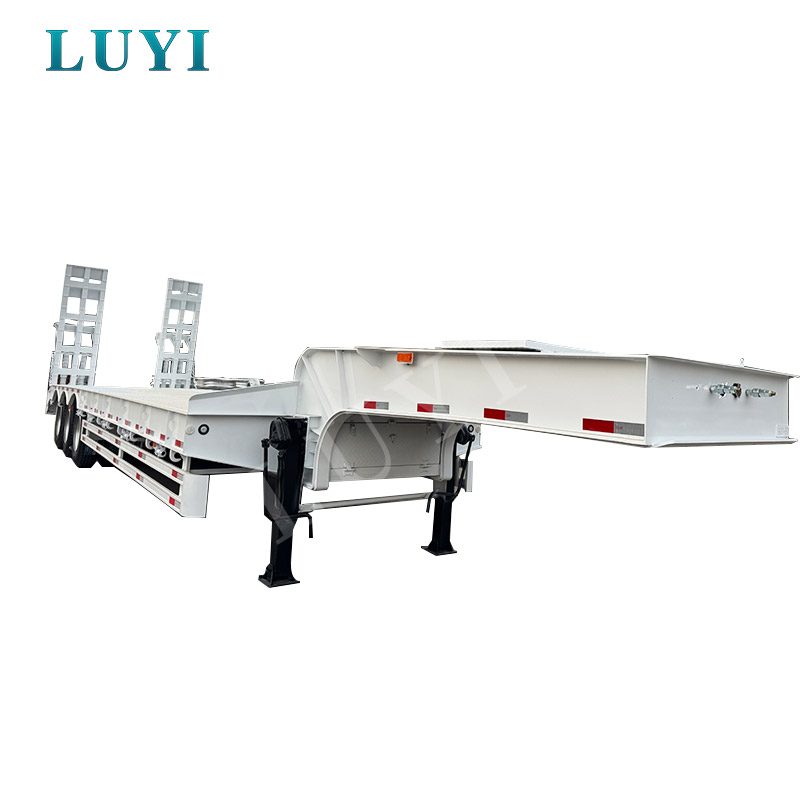 Three-axle 60-ton low-bed semi-trailer