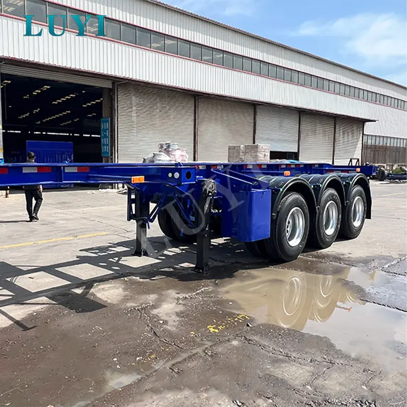 Tri Axle Flatbed Semi Trailer for Container, Machinery and Heavy Cargo Transport