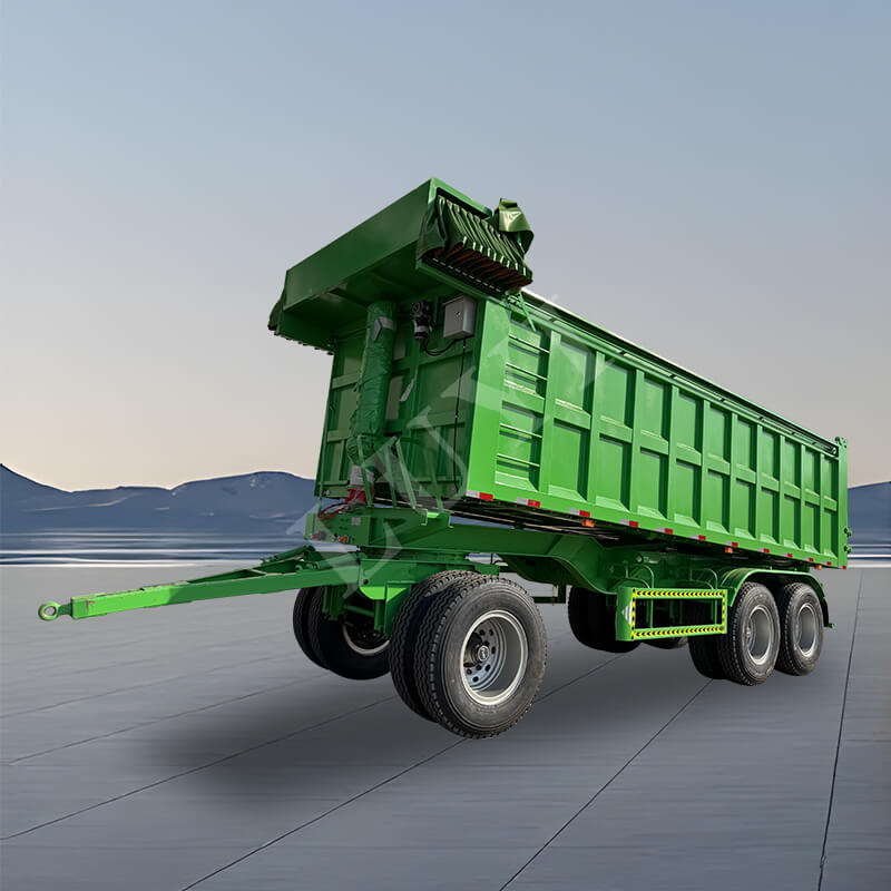 Two-Axis Rectangular 30/50 Cubic Rear Unloading Semi-Trailer
