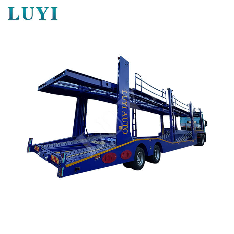 Two-axle double-deck 8-car transport semi-trailer